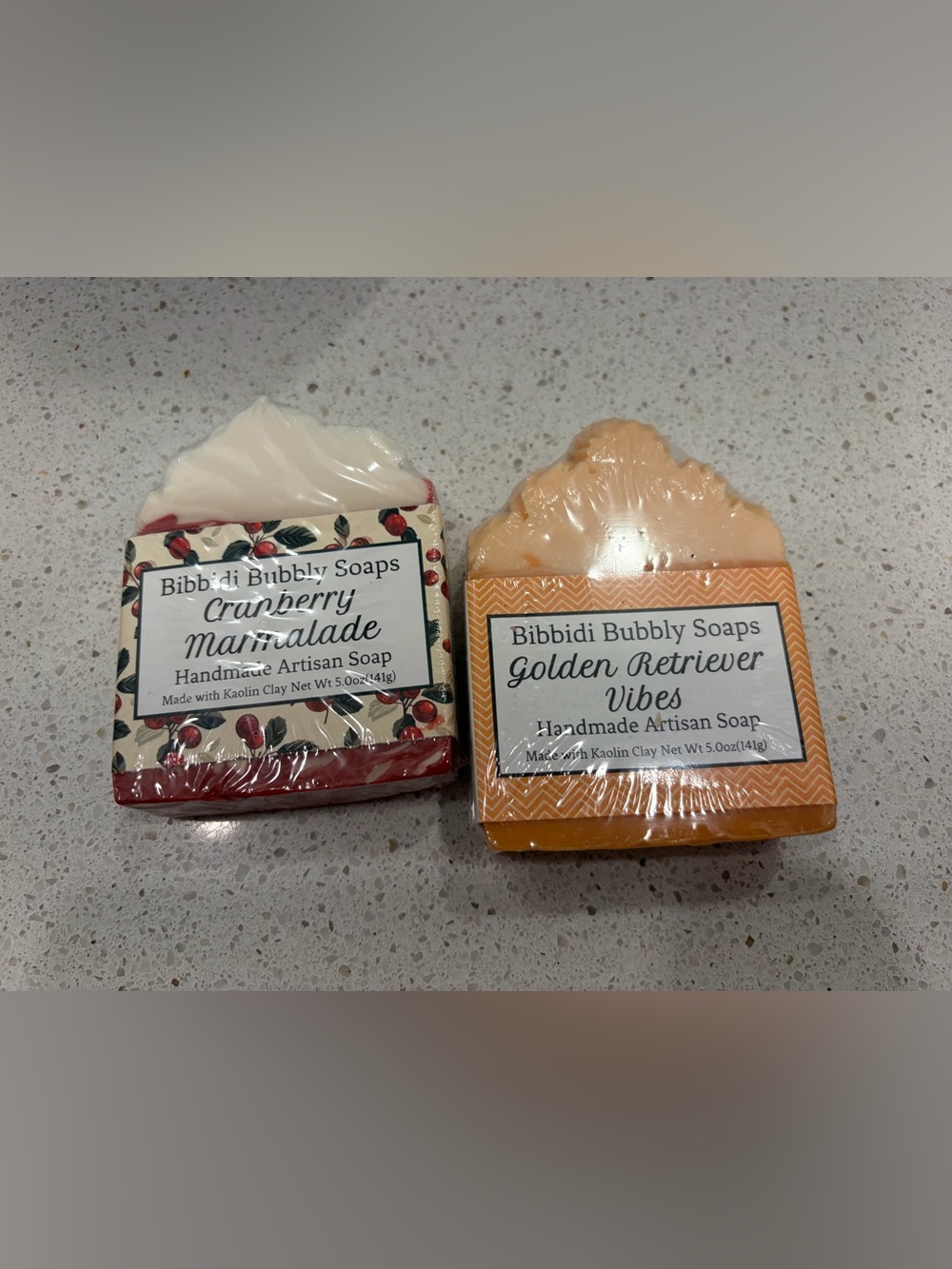 Cranberry Marmalade & Golden Retriever Vibes Soap Duo - White & Peach